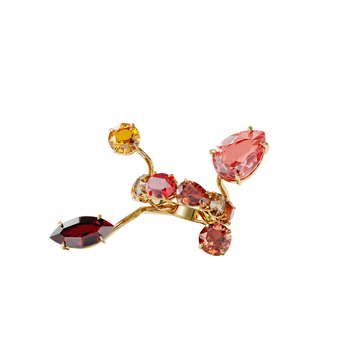 swarovski خاتم gema، متعدد الألوان، طلاء باللون الذهبي